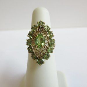 Solid Gold Peridot Ring Vintage Womens 2.67ctw 10k Size 5 August Birthstone R172